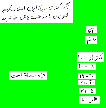 Form part 2 in Persian
